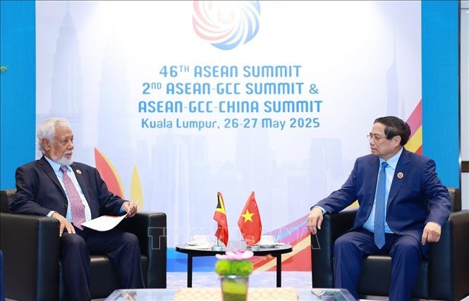 Thủ tướng Phạm Minh Chính gặp Thủ tướng Timor Leste Xanana Gusmao