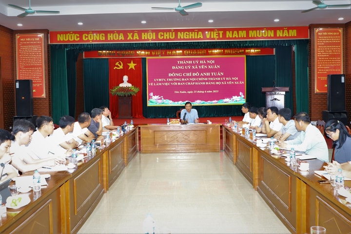 Trưởng ban Nội chính Thành ủy Hà Nội Đỗ Anh Tuấn làm việc với xã Yên Xuân