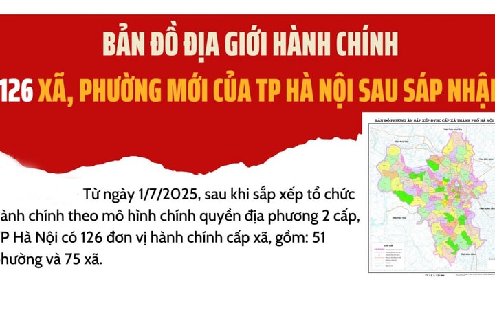Bản đồ phương án thành lập 126 xã, phường của thành phố Hà Nội