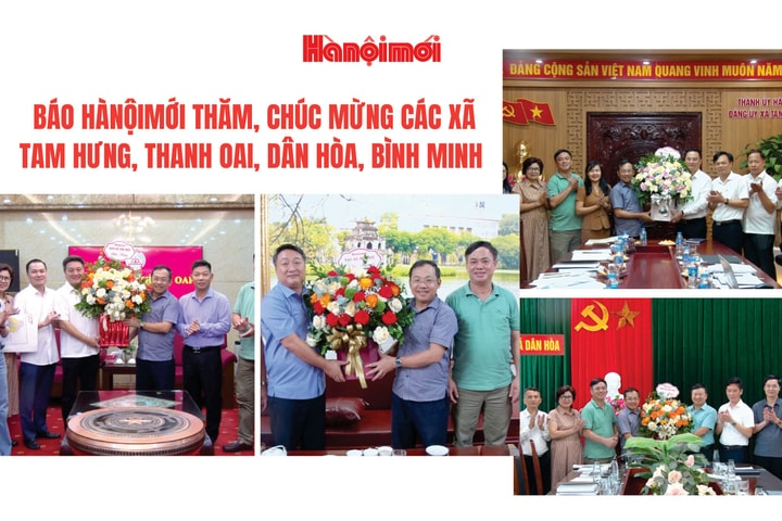 Báo Hànộimới thăm, chúc mừng các xã Tam Hưng, Thanh Oai, Dân Hòa, Bình Minh