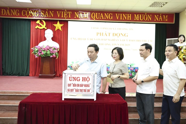 Xã Thường Tín vận động ủng hộ Quỹ “Đền ơn đáp nghĩa” và Quỹ “Bảo trợ trẻ em” năm 2025