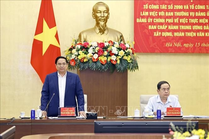 Tổ công tác của Bộ Chính trị làm việc với Ban Thường vụ Đảng ủy Quốc hội, Ban Thường vụ Đảng ủy Chính phủ