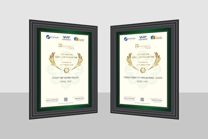 GELEX và đơn vị thành viên Viglacera tiếp tục là doanh nghiệp đạt Chuẩn công bố thông tin năm 2025