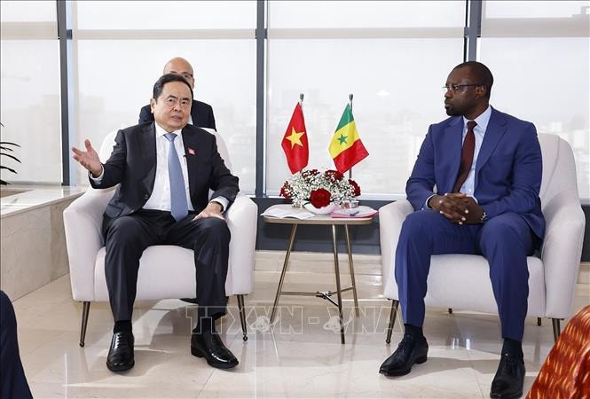 Chủ tịch Quốc hội Trần Thanh Mẫn hội kiến Thủ tướng Senegal Ousmane Sonko
