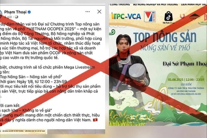 Thông tin Phạm Thoại làm đại sứ VIETNAM OCOPEX 2025 là sai sự thật