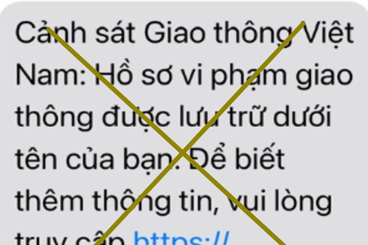 Giả mạo Cổng Dịch vụ công quốc gia phát tán tin nhắn lừa đảo nộp phạt vi phạm giao thông