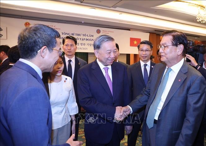 Tổng Bí thư Tô Lâm gặp gỡ lãnh đạo một số tập đoàn lớn của Hàn Quốc