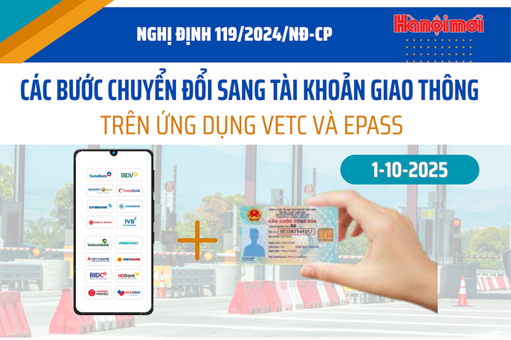 Các bước chuyển đổi sang tài khoản giao thông trên ứng dụng VETC và ePass