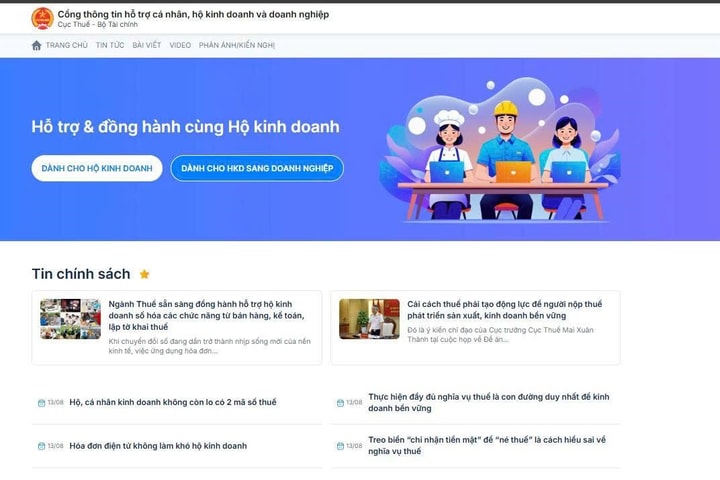 Sắp ra mắt Cổng thông tin hỗ trợ cá nhân, hộ kinh doanh và doanh nghiệp