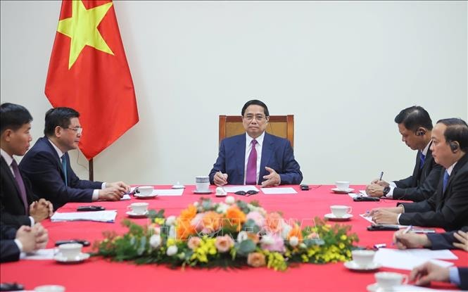 Thủ tướng Chính phủ Phạm Minh Chính điện đàm với Thủ tướng Campuchia Hun Manet