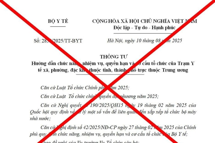 Bộ Y tế cảnh báo về văn bản giả mạo liên quan chức năng, nhiệm vụ của trạm y tế xã, phường