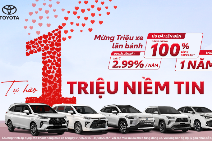 Trước thềm kỷ niệm 30 năm, Toyota tung loạt ưu đãi lớn cho khách mua xe trong tháng 8
