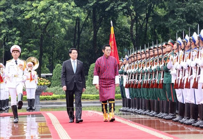 Chủ tịch nước Lương Cường chủ trì lễ đón cấp Nhà nước Quốc vương Bhutan