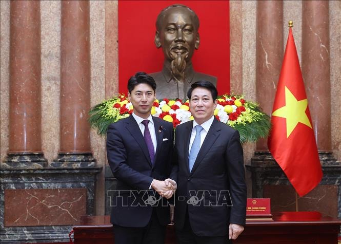 Chủ tịch nước Lương Cường tiếp Trưởng ban Thanh niên Đảng Dân chủ tự do Nhật Bản