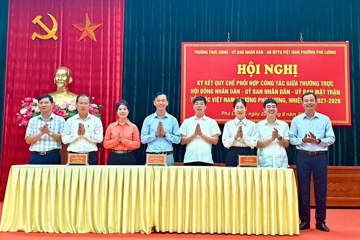 Phường Phú Lương ký kết quy chế phối hợp công tác