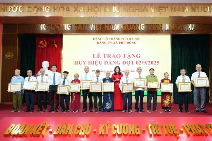 Xã Phù Đổng trao tặng, truy tặng Huy hiệu Đảng đợt 2-9