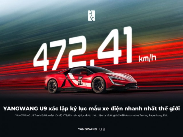 Yangwang U9 xác lập kỷ lục mẫu xe điện nhanh nhất thế giới