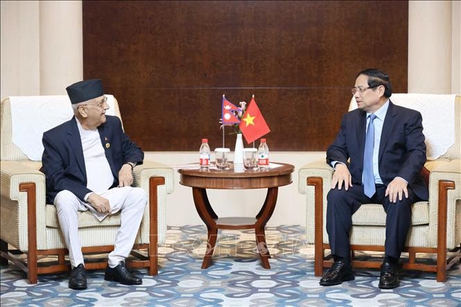 Thủ tướng Phạm Minh Chính hội kiến Thủ tướng Nepal Khadga Prasad Sharma Oli