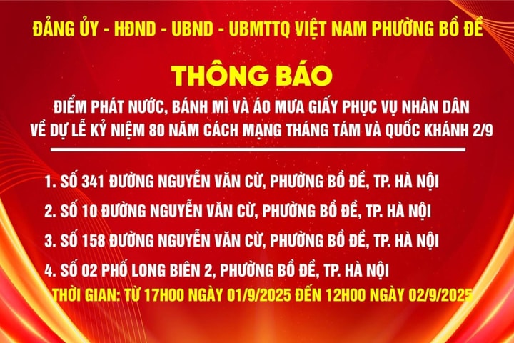 4 điểm phát nước, bánh mì, áo mưa phục vụ người dân xem A80 tại Bồ Đề