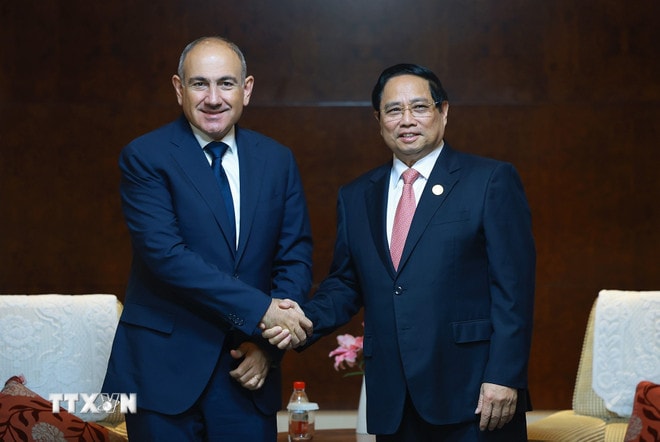 Thủ tướng Phạm Minh Chính hội kiến Thủ tướng Armenia Nikol Pashinyan