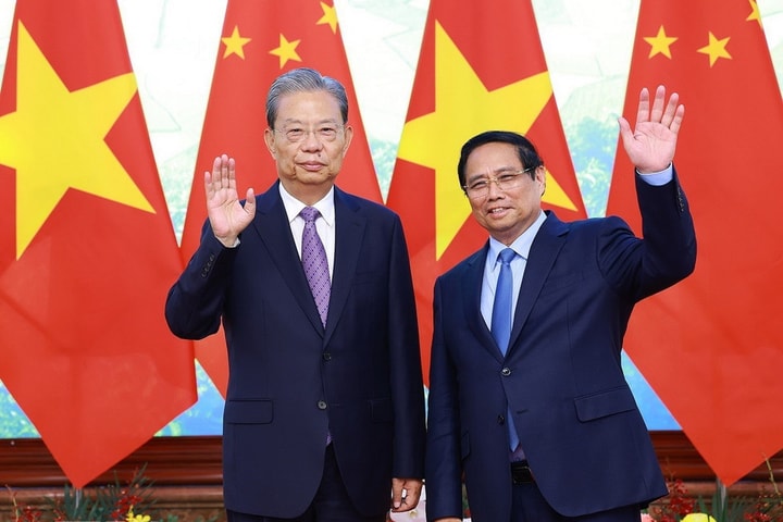 Thủ tướng Phạm Minh Chính hội kiến Ủy viên trưởng Nhân đại toàn quốc Trung Quốc Triệu Lạc Tế