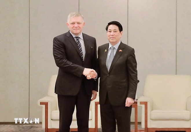 Chủ tịch nước Lương Cường tiếp Thủ tướng Slovakia Robert Fico