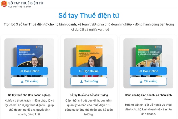 Phát hành 3 cuốn sổ tay thuế điện tử hỗ trợ người nộp thuế
