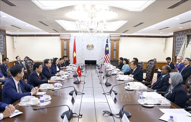 Chủ tịch Quốc hội Trần Thanh Mẫn hội đàm với Chủ tịch Thượng viện Malaysia