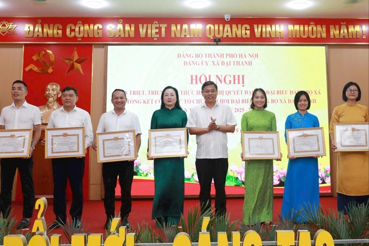 Xã Đại Thanh: 51 tập thể, cá nhân được khen thưởng về công tác tổ chức Đại hội Đảng