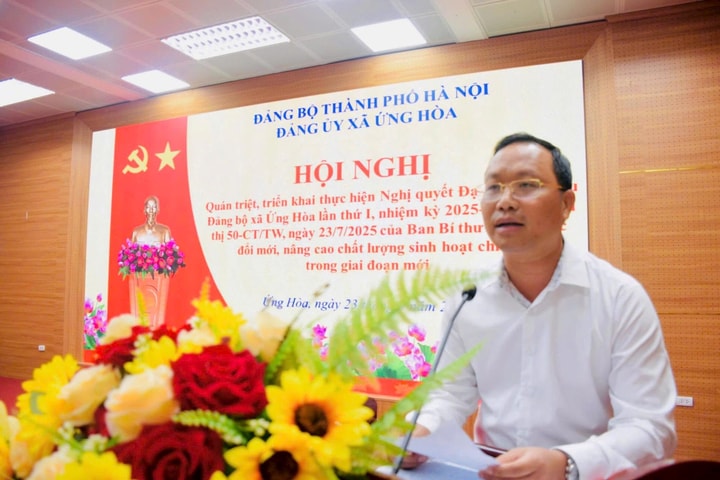 Xã Ứng Hòa quán triệt Nghị quyết Đại hội Đảng bộ lần thứ I và Chỉ thị số 50-CT/TƯ