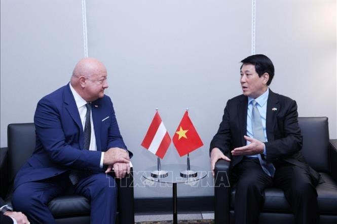 Chủ tịch nước Lương Cường tiếp Thủ tướng Áo Christian Stocker