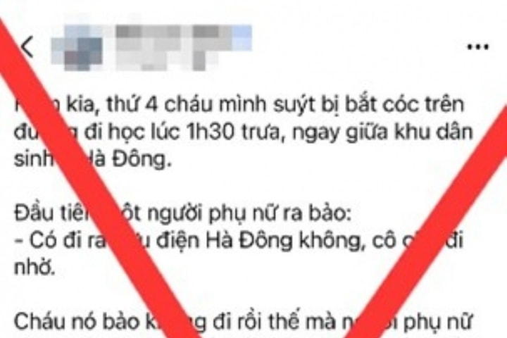 Tin đồn "bắt cóc trẻ em" ở Hà Đông là sai sự thật