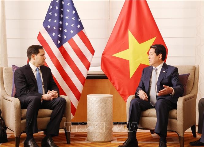 Chủ tịch nước Lương Cường tiếp Ngoại trưởng Hoa Kỳ Marco Rubio