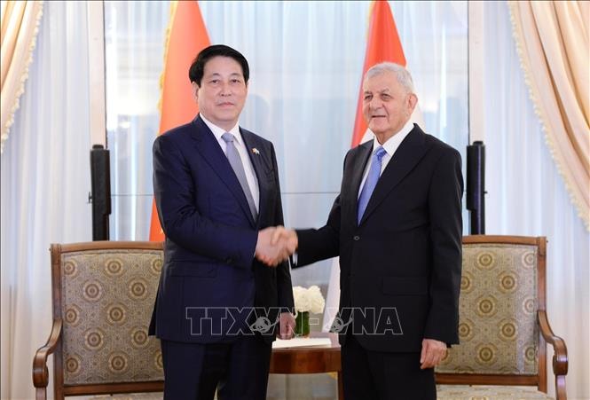 Chủ tịch nước Lương Cường gặp Tổng thống Iraq Abdul Latif Rashid