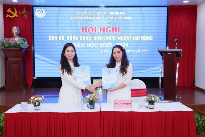 Hội nghị Cán bộ, công chức, viên chức, người lao động Trường Mầm non Việt Triều Hữu Nghị năm học 2025-2026