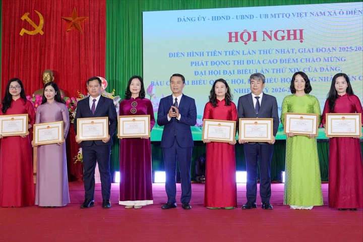 Xã Ô Diên khen thưởng 147 tập thể, cá nhân có thành tích trong các phong trào thi đua