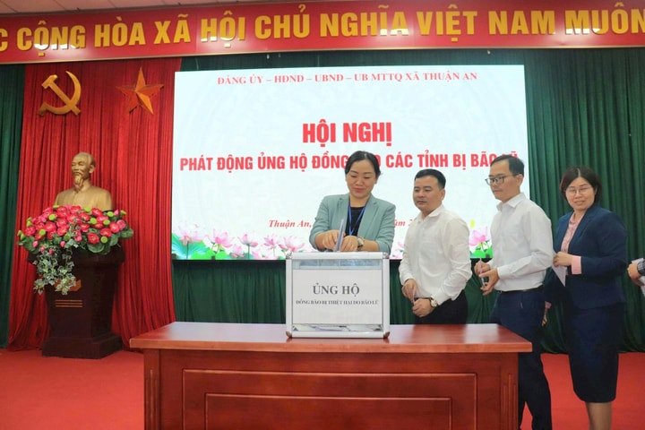 Xã Thuận An phát động ủng hộ nhân dân các tỉnh bị thiệt hại do mưa bão