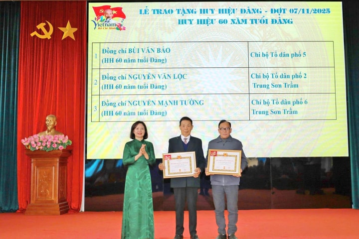 Phường Tùng Thiện: 38 đảng viên được trao tặng huy hiệu Đảng