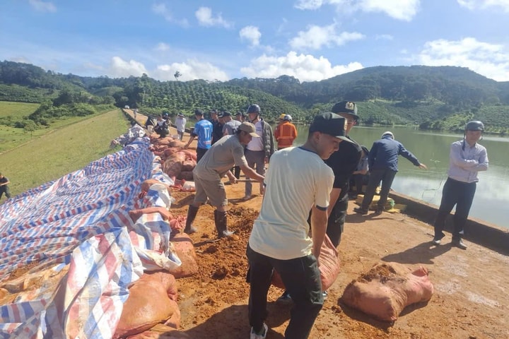 Lâm Đồng: Hồ thủy lợi Kay An cơ bản ổn định sau khi được gia cố