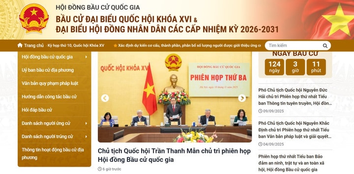 Công bố Trang thông tin về Bầu cử đại biểu Quốc hội khóa XVI và đại biểu Hội đồng nhân dân các cấp nhiệm kỳ 2026-2031