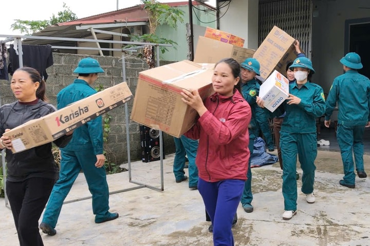 Diễn tập phòng, chống thiên tai tại xã Đoài Phương