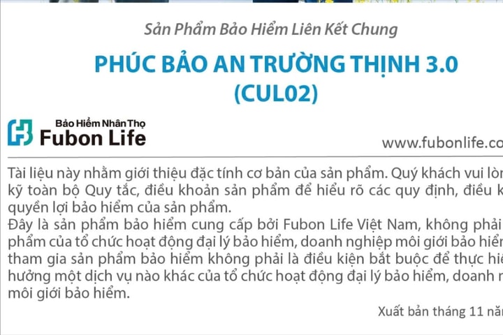 Fubon Life Việt Nam tái khẳng định cam kết “Bảo vệ toàn diện - Đầu tư vững chắc” với phiên bản nâng cấp Phúc Bảo An Trường Thịnh 3.0