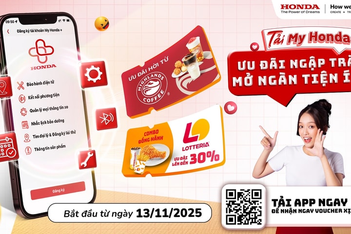 Chương trình ưu đãi hấp dẫn dành riêng cho khách hàng sử dụng ứng dụng My Honda+