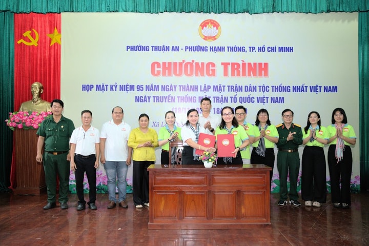 Phường Thuận An và Hạnh Thông: Kỷ niệm 95 năm MTTQ Việt Nam và ký kết nghĩa tại Tà Thiết