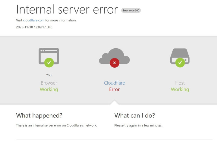 Hàng loạt trang web, dịch vụ internet toàn cầu gián đoạn do sự cố Cloudflare