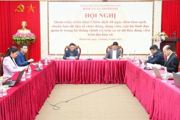 Đảng ủy xã Thanh Oai triển khai chiến dịch 10 ngày đêm làm sạch, chuẩn hóa dữ liệu đảng viên