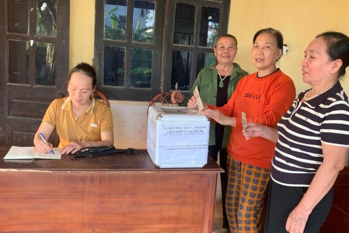 Nhân dân xã Quảng Bị hướng về đồng bào miền Trung và Tây Nguyên