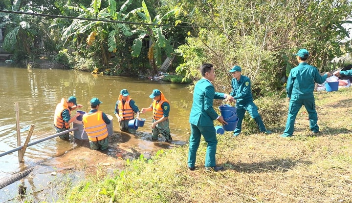 Thanh Oai diễn tập xử lý sự cố đê điều trong tình huống thiên tai