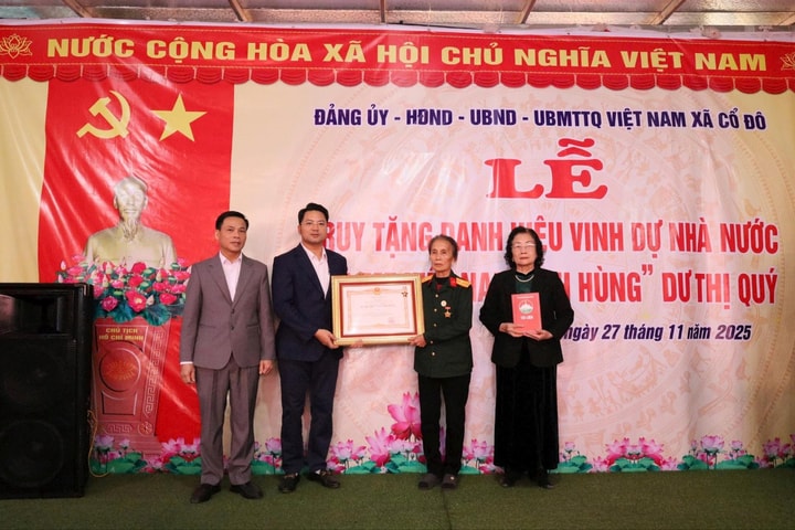 Xã Cổ Đô truy tặng danh hiệu "Bà mẹ Việt Nam Anh hùng” cho mẹ Dư Thị Quý