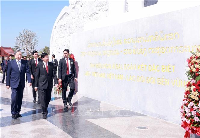 Tổng Bí thư Tô Lâm dự Lễ khánh thành Công viên Hữu nghị Lào - Việt Nam ở Viêng Chăn